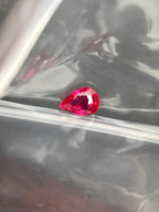 High-quality 1.04ct Pear Shape No Heated Mozambique Pigeon Blood Ruby