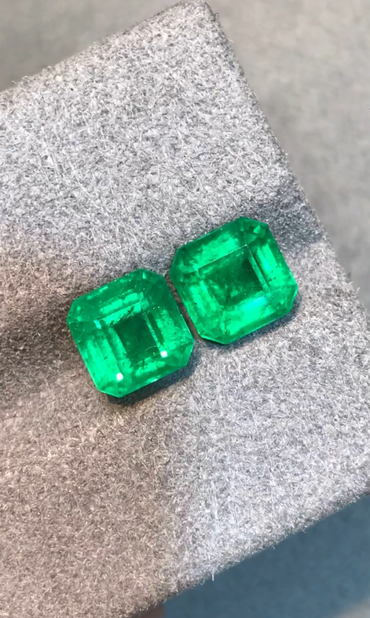 High-quality 3.26ct Natural Zambia Emerald Pair